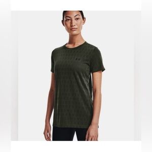 Women’s Under Armour Gray Velocity Wordmark Jacquard Short Sleeve T-shirt XS